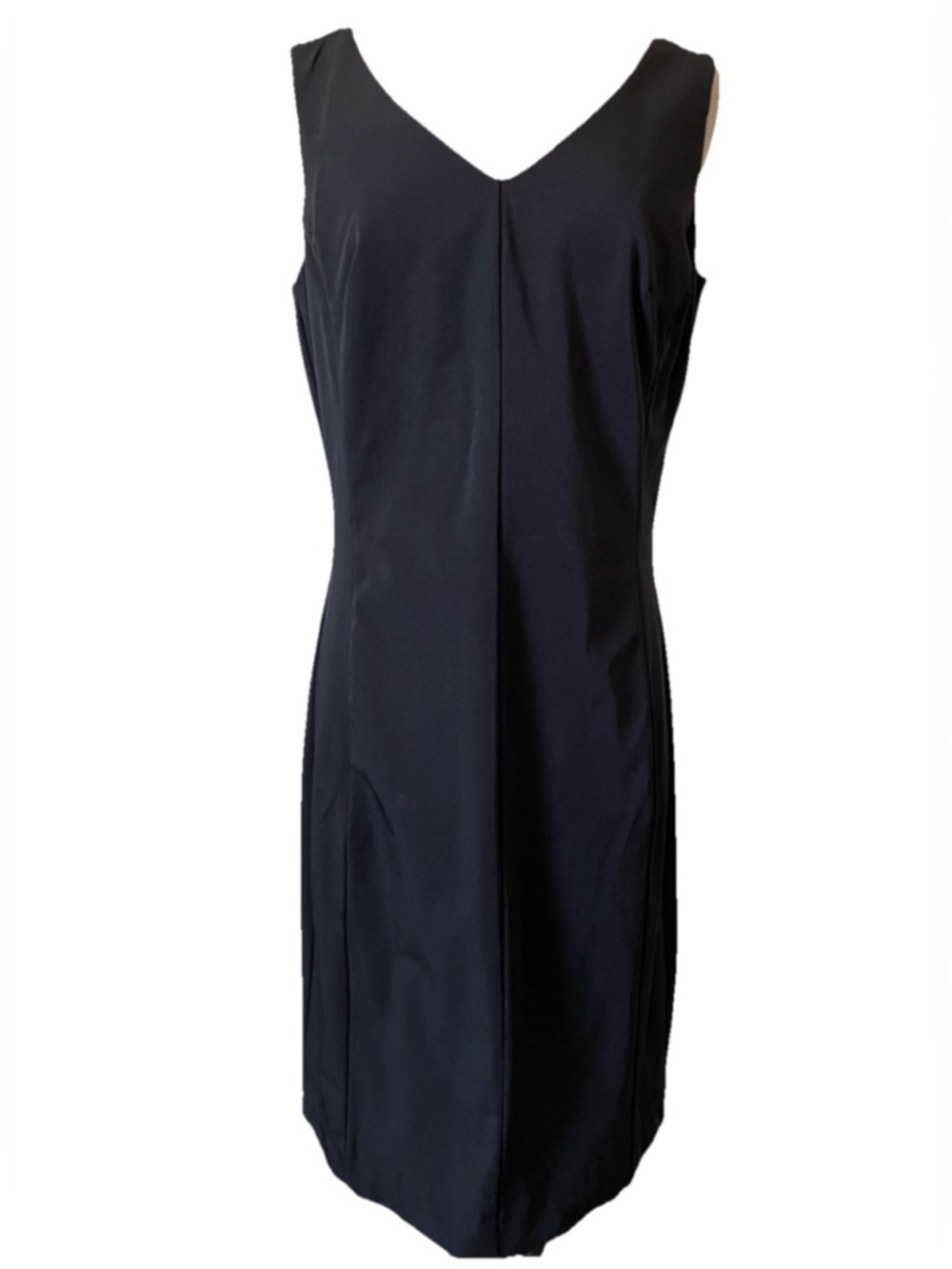 Isaac Mizrahi Black V-Neck Sleeveless Midi Cocktail Dress Size 12